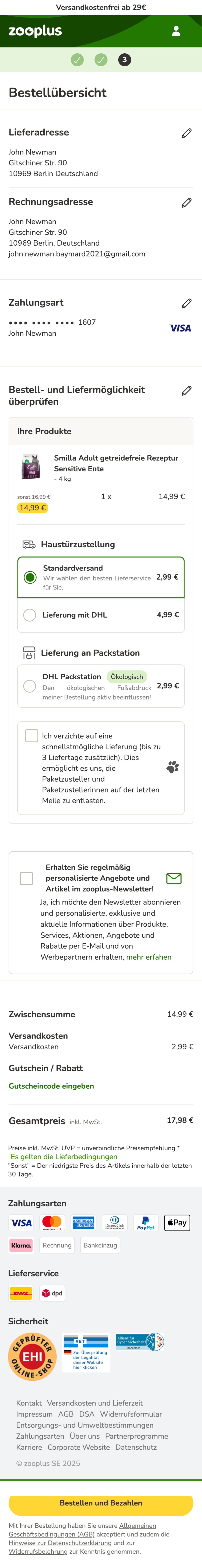 Mobile screenshot of Zooplus