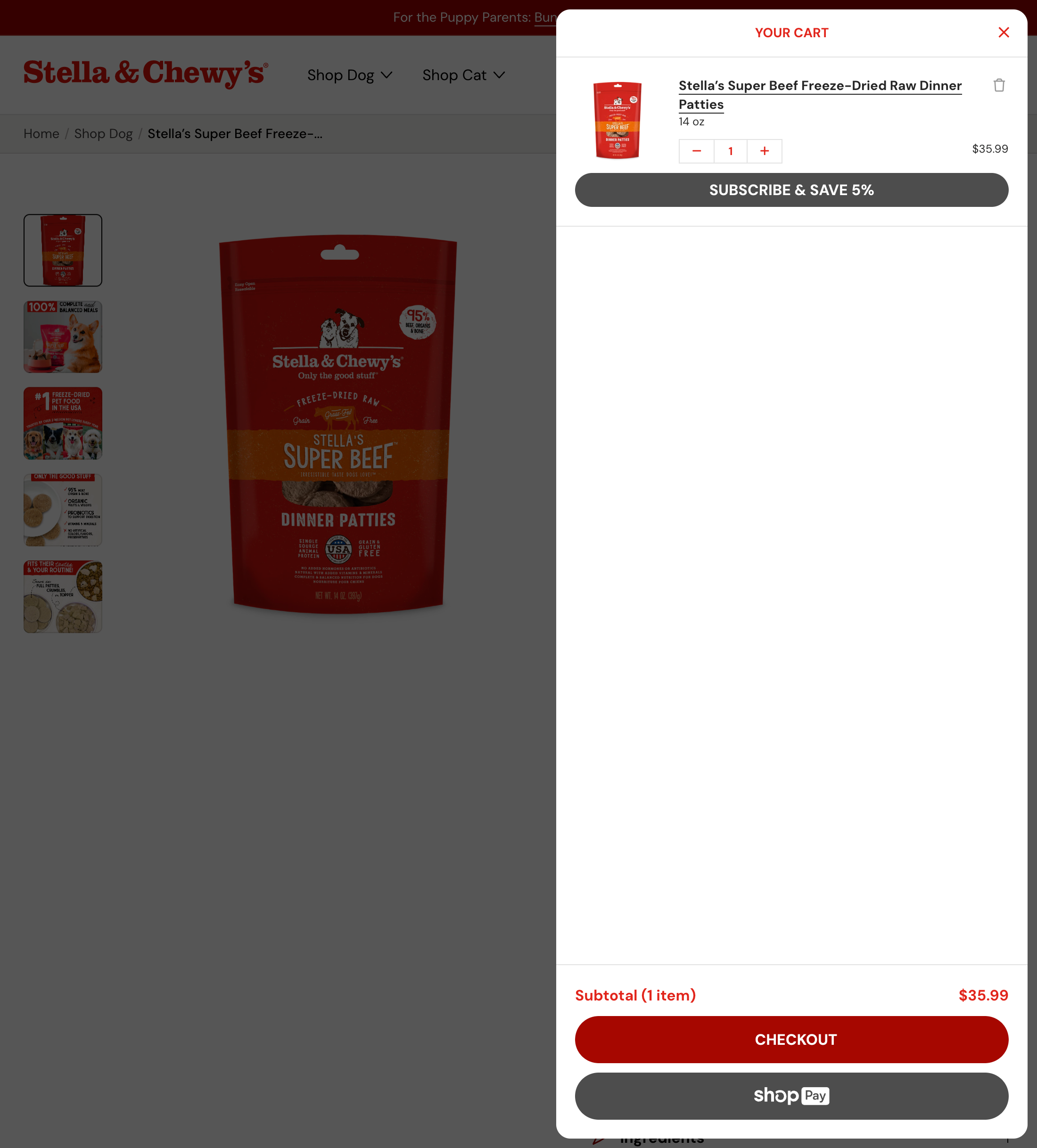 Desktop screenshot of Stella & Chewy’s