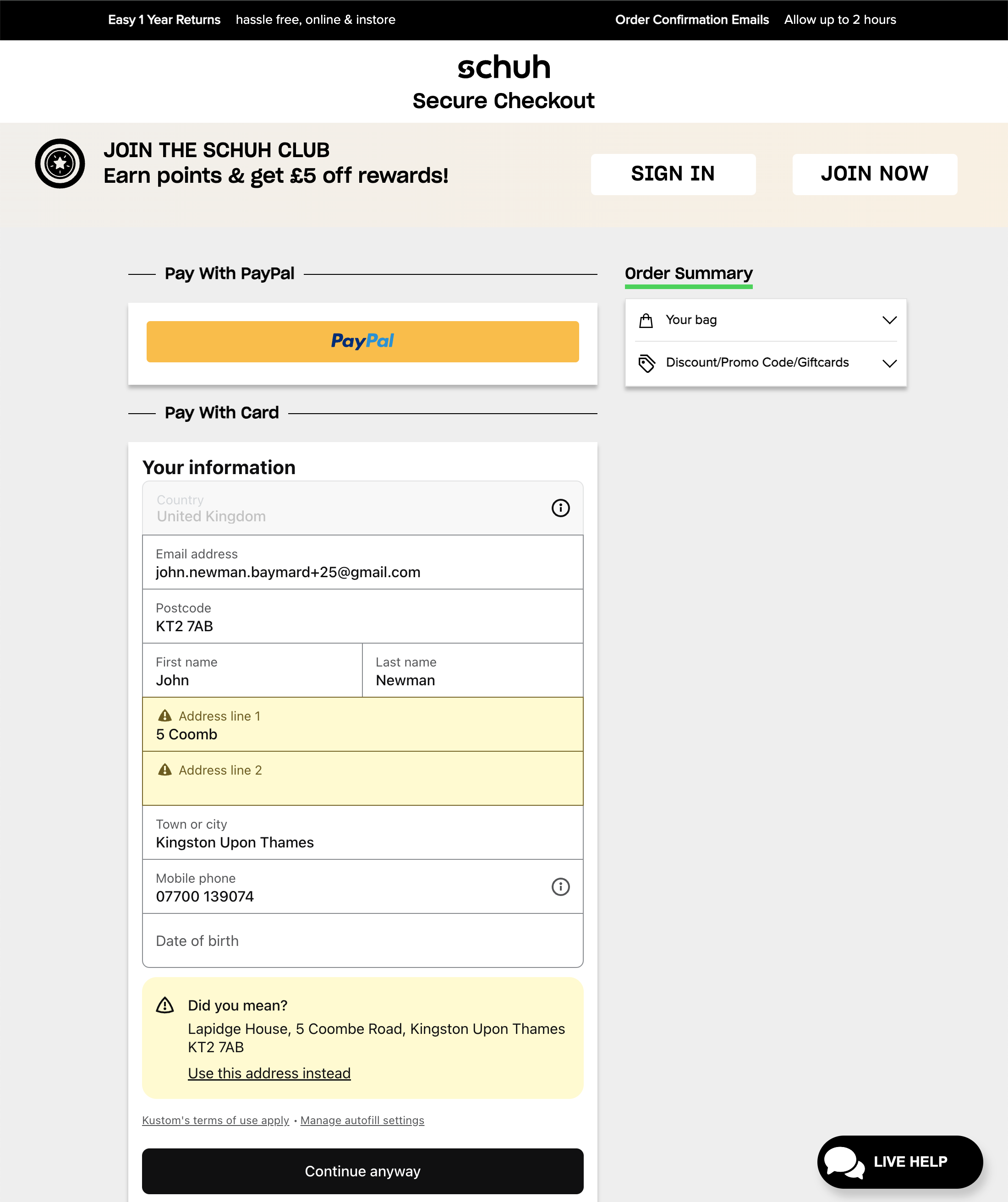 Desktop screenshot of schuh