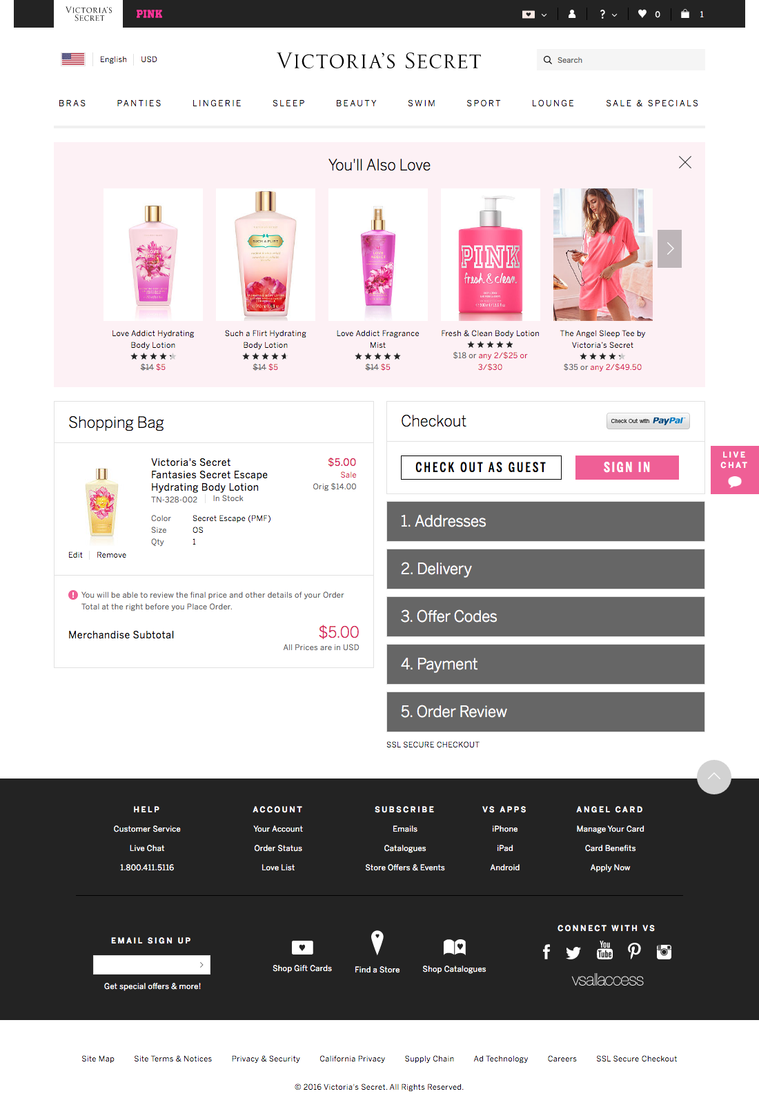 Victoria’s Secret’s Cart 629 of 698 Cart Examples Baymard Institute