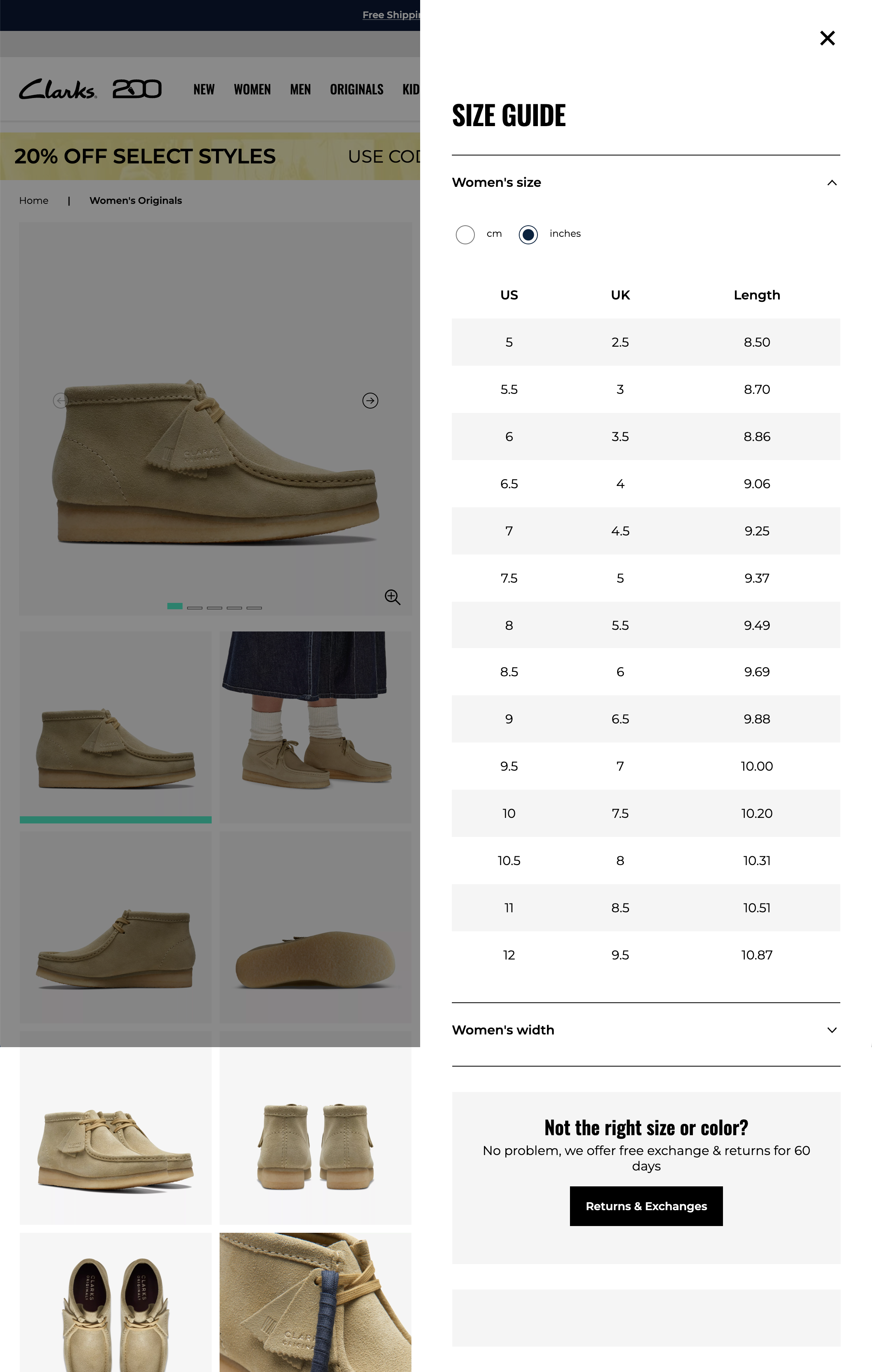 Desktop screenshot of Clarks