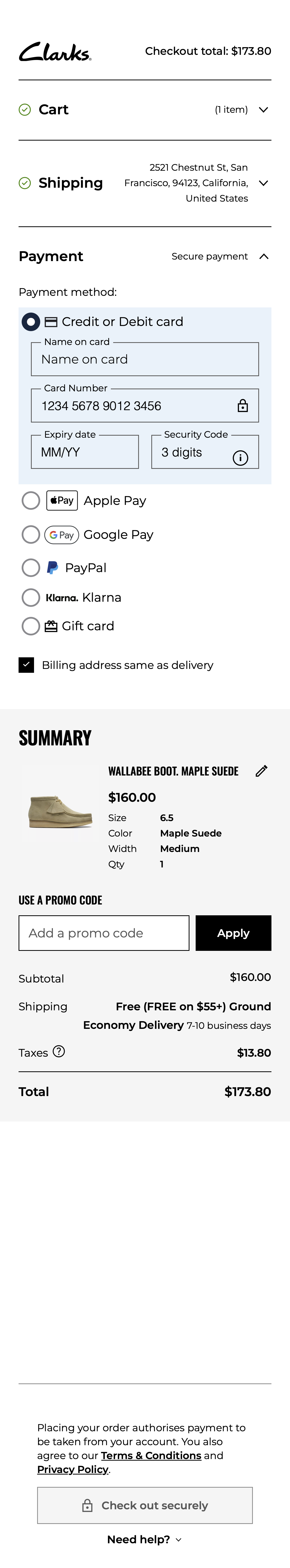 Mobile screenshot of Clarks