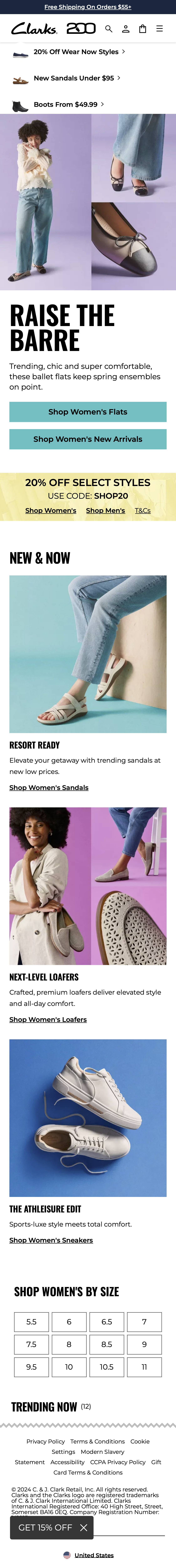 Mobile screenshot of Clarks