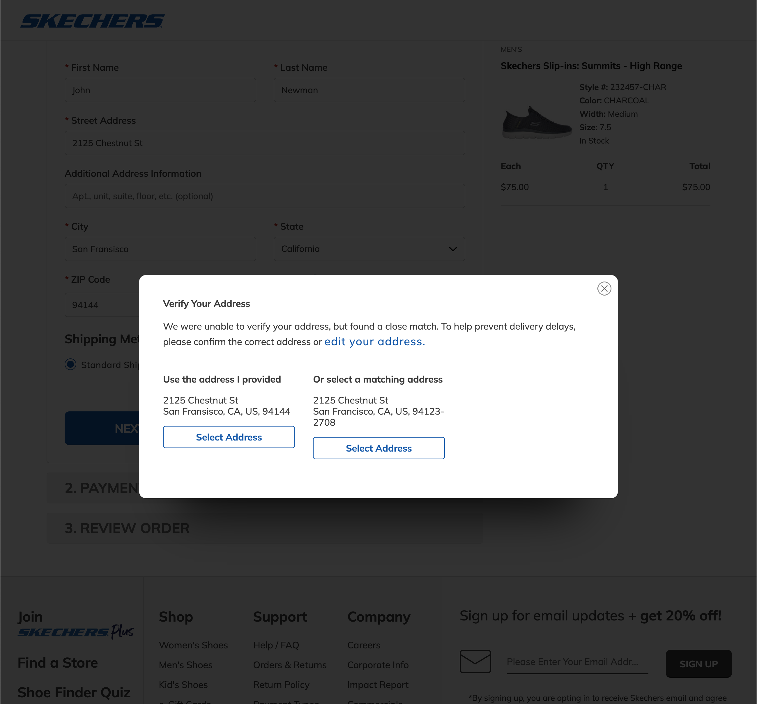 Desktop screenshot of Skechers