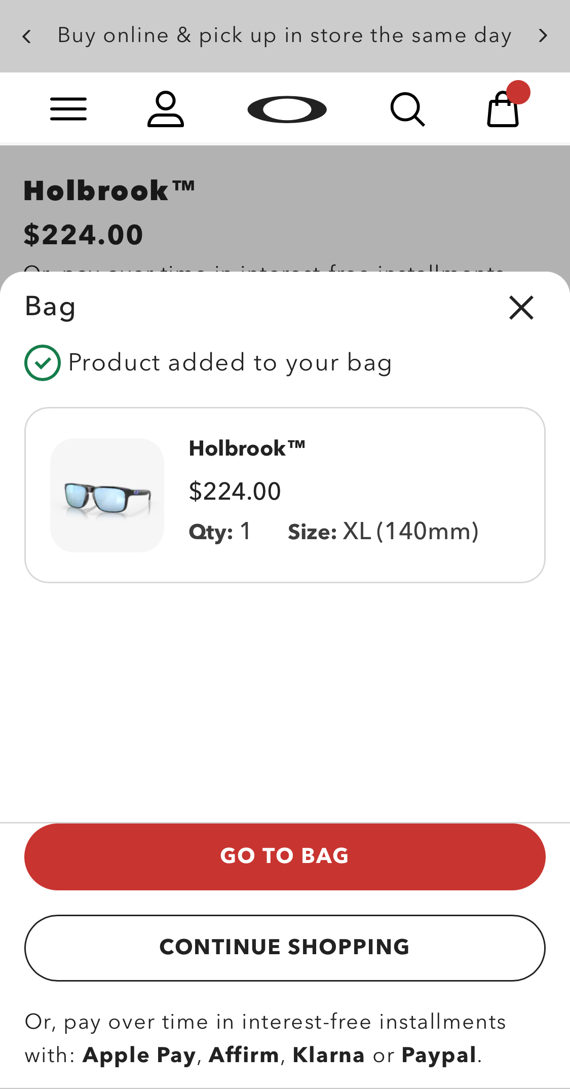 Mobile screenshot of Oakley