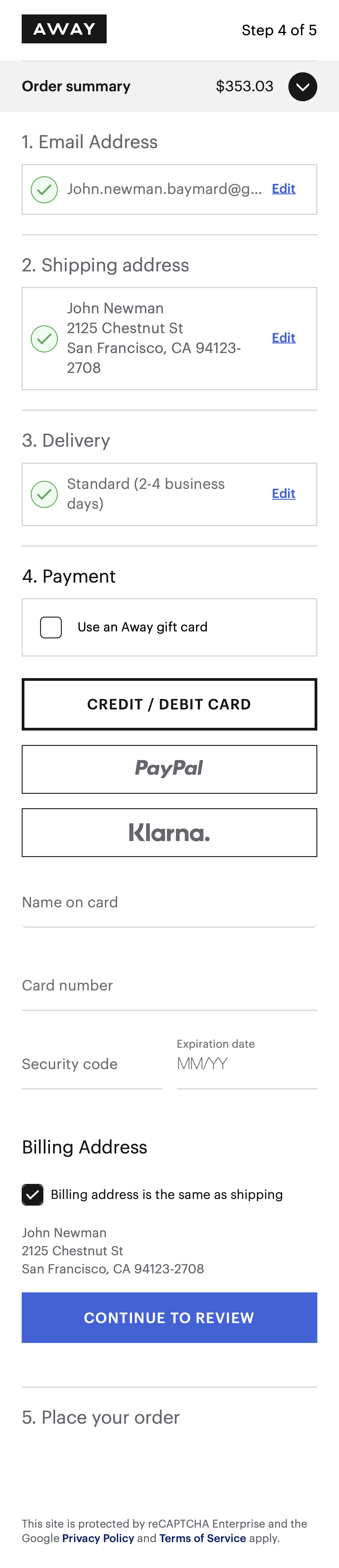 Mobile screenshot of Away
