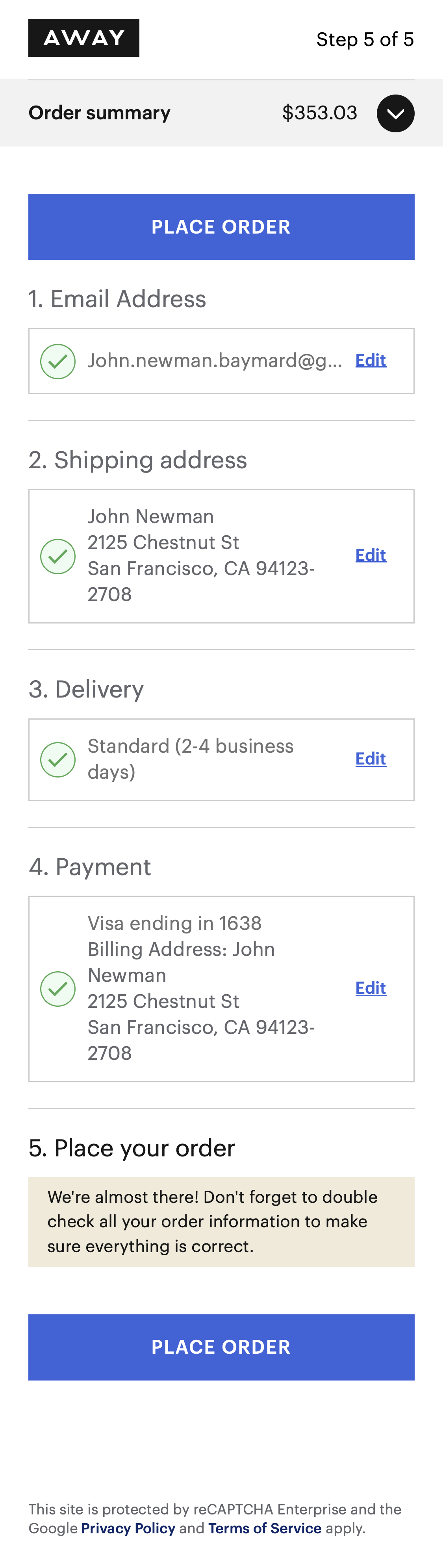 Mobile screenshot of Away