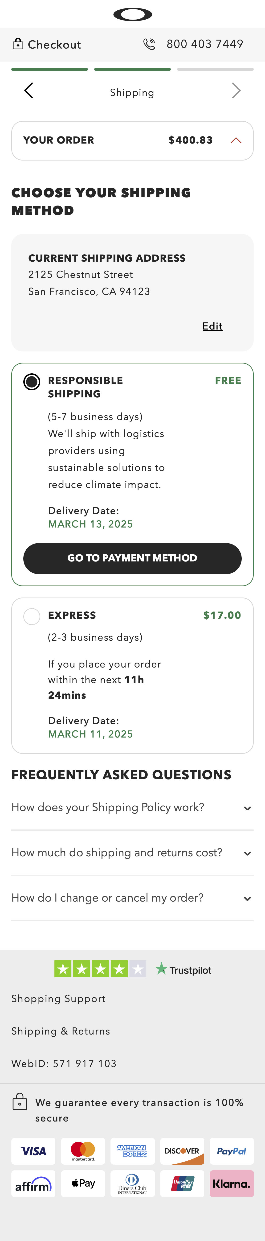 Mobile screenshot of Oakley