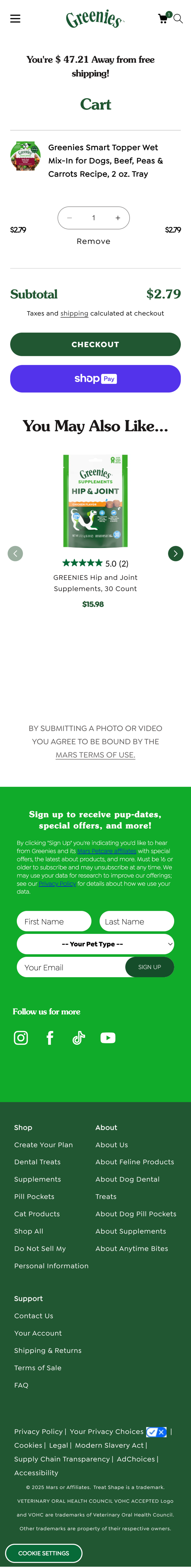 Mobile screenshot of Greenies