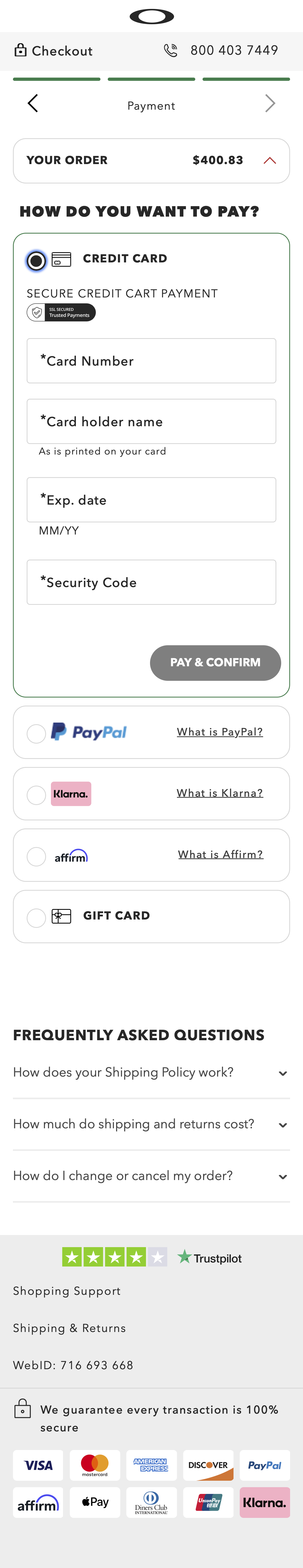 Mobile screenshot of Oakley