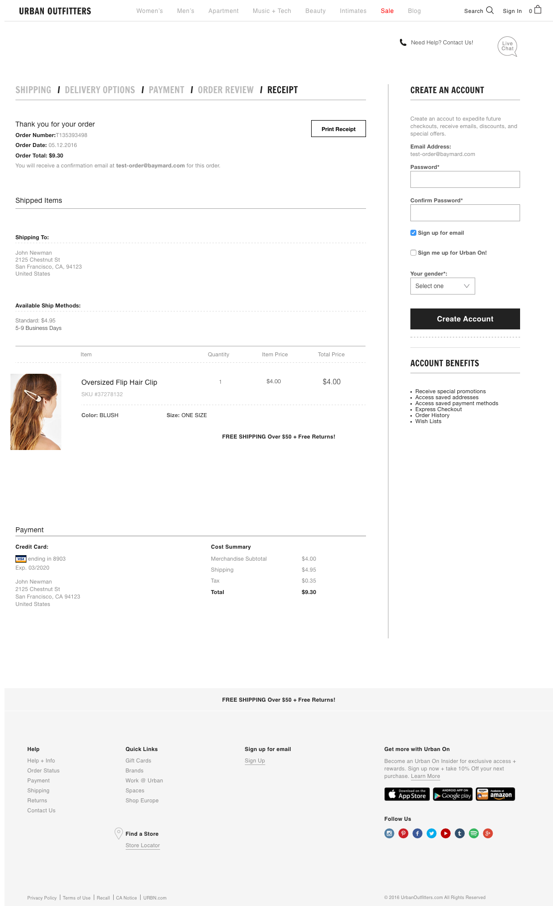 Urban Outfitters’ Receipt / Order Confirmation 528 of 656 Receipt / Order Confirmation