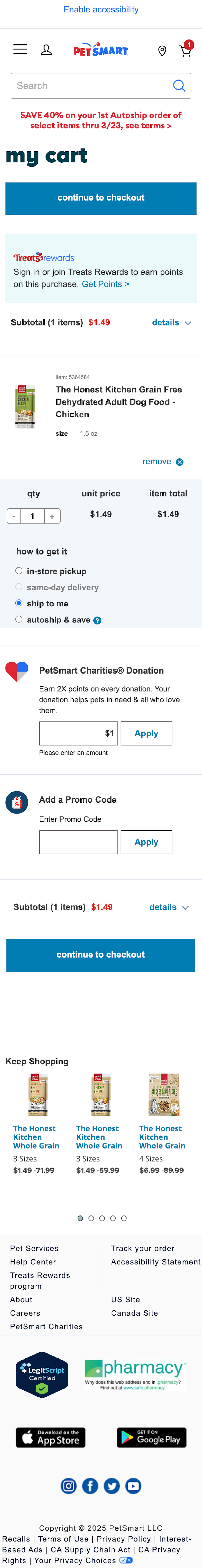 Mobile screenshot of PetSmart
