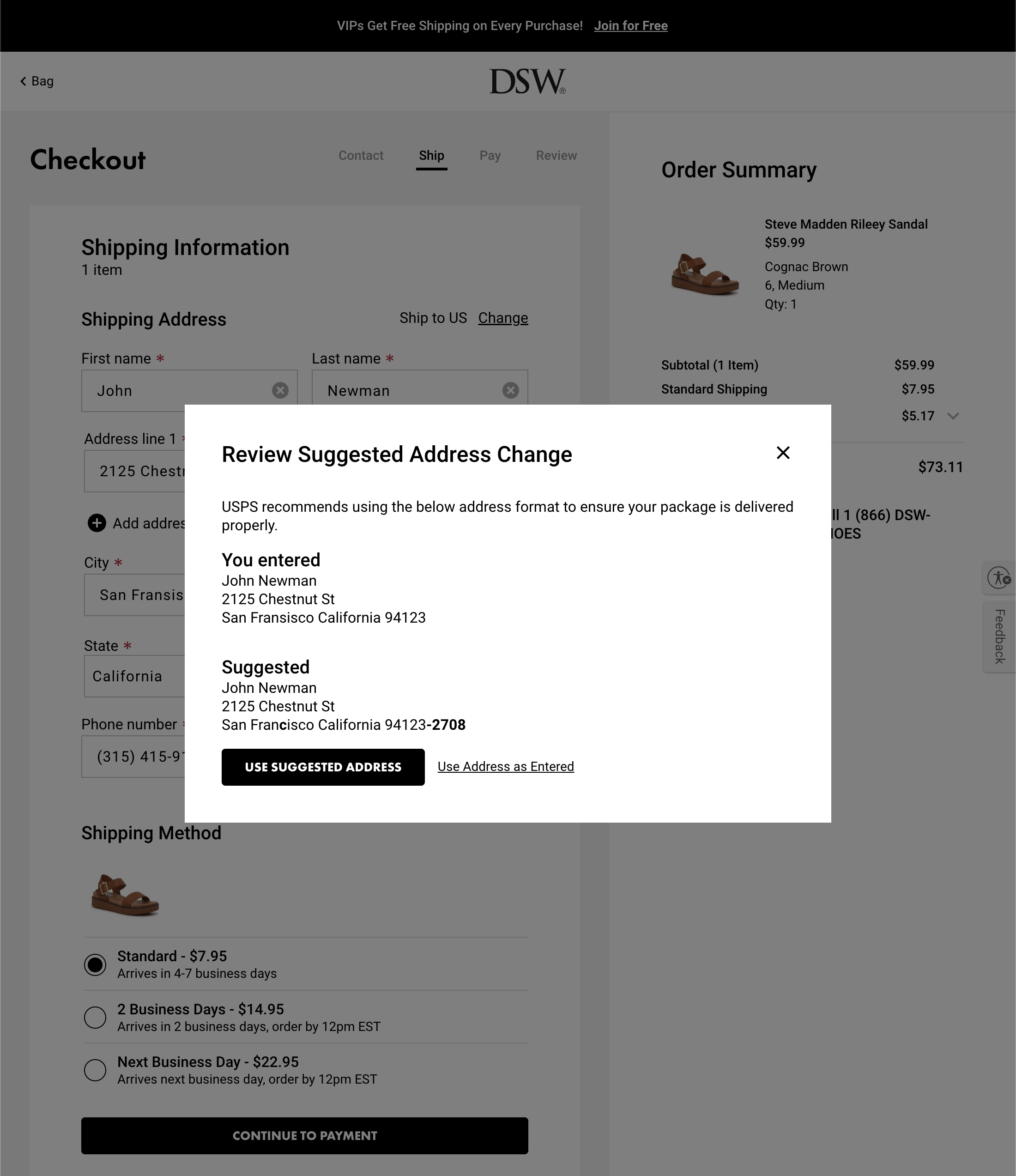 Desktop screenshot of DSW