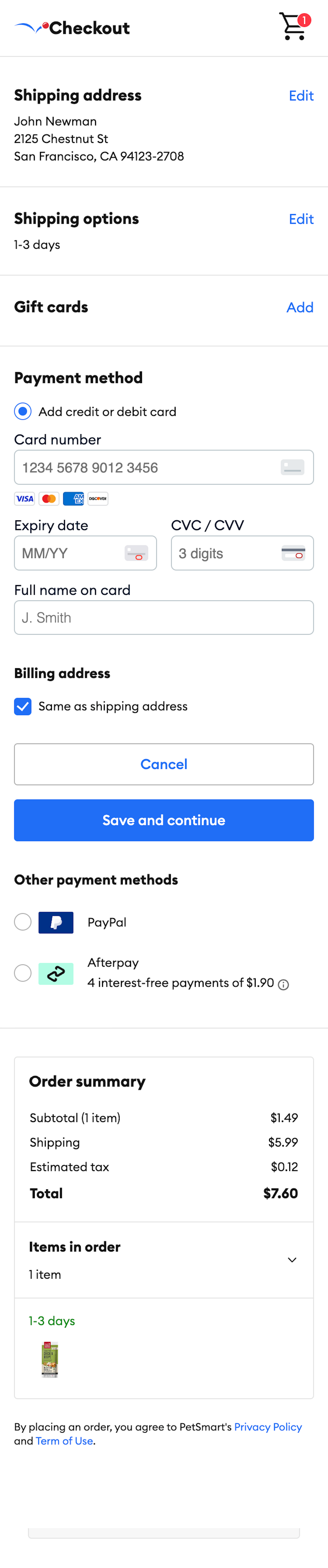 Mobile screenshot of PetSmart
