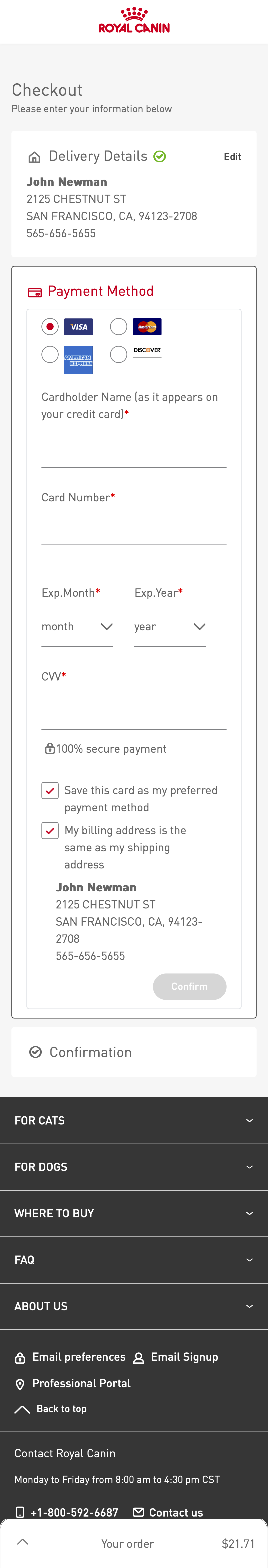 Mobile screenshot of Royal Canin