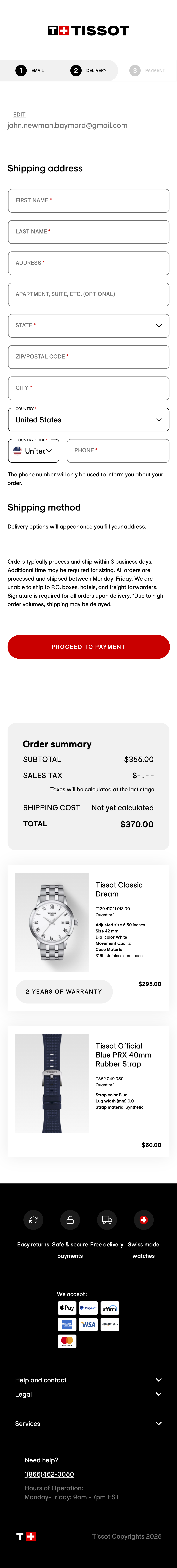 Mobile screenshot of Tissot