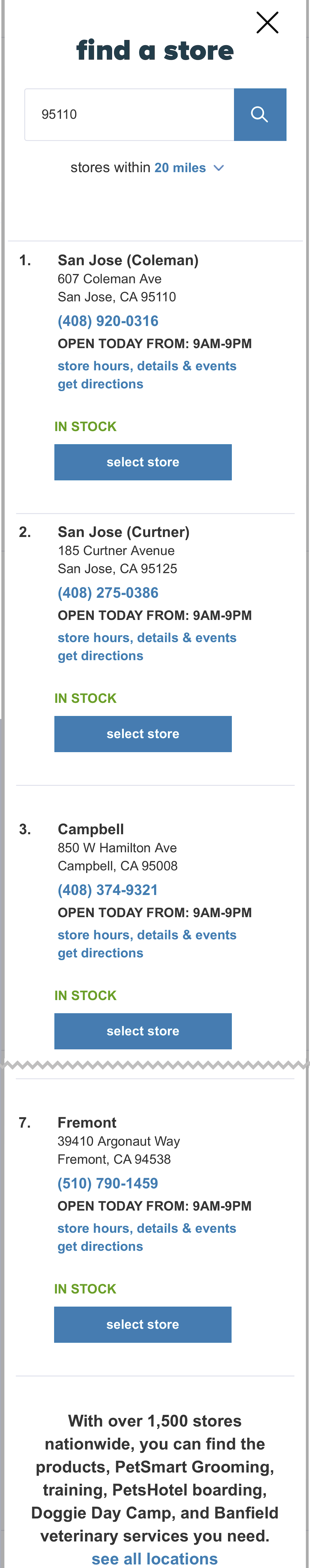Mobile screenshot of PetSmart