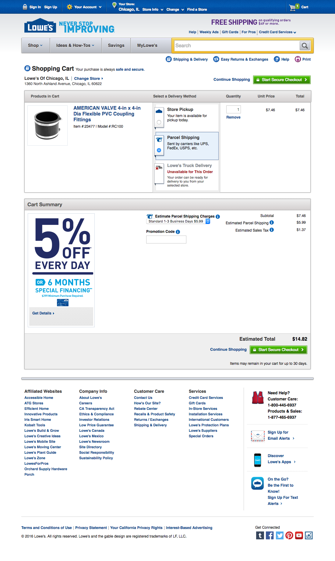 Desktop screenshot of Lowe’s