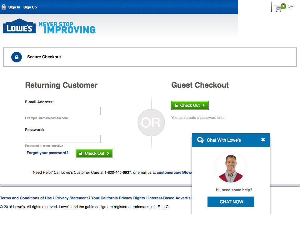 Desktop screenshot of Lowe’s