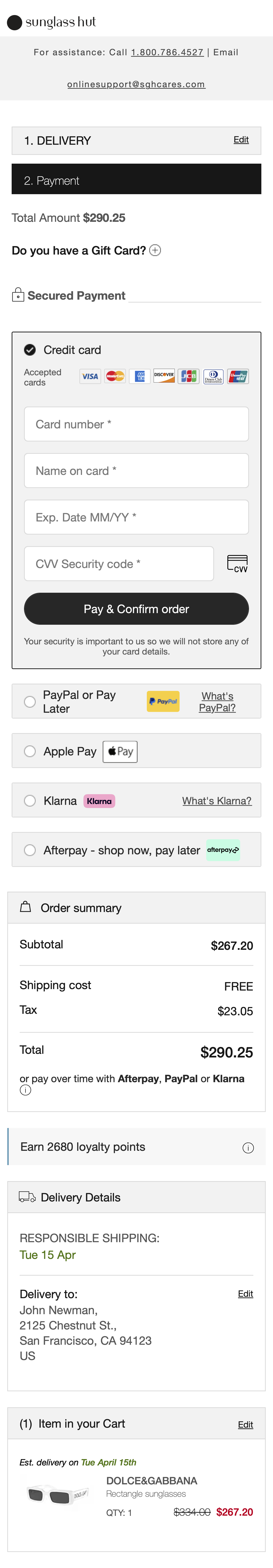 Mobile screenshot of Sunglass Hut