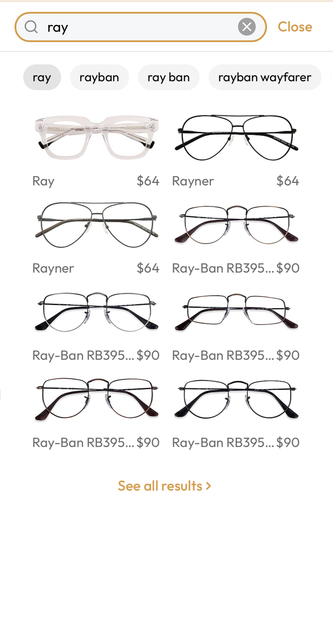 Mobile screenshot of EyeBuyDirect