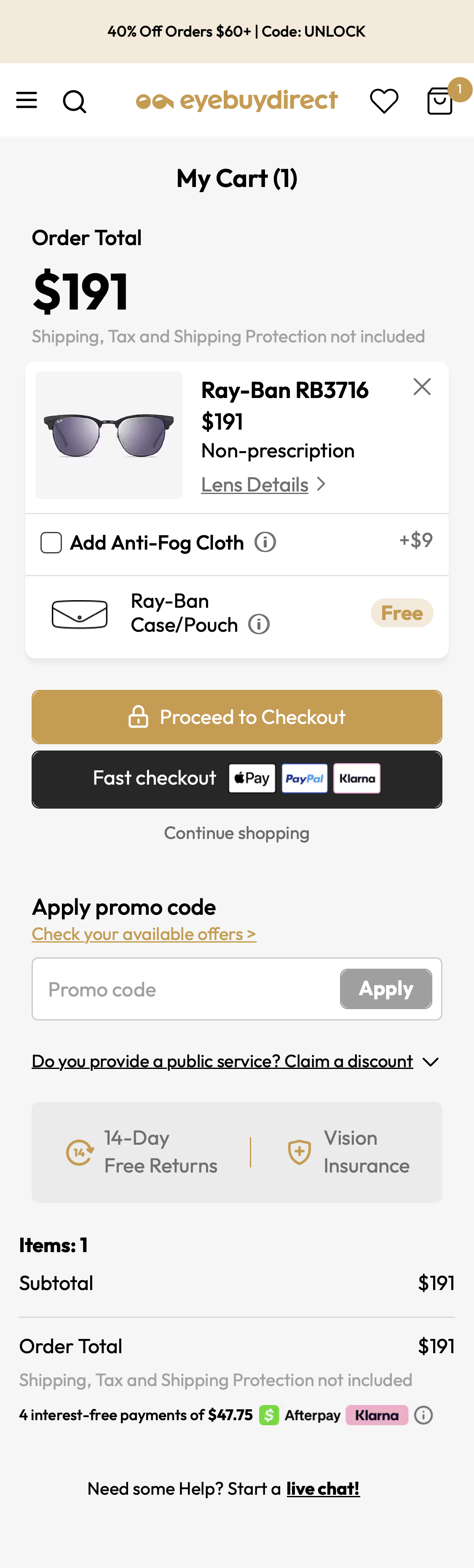 Mobile screenshot of EyeBuyDirect