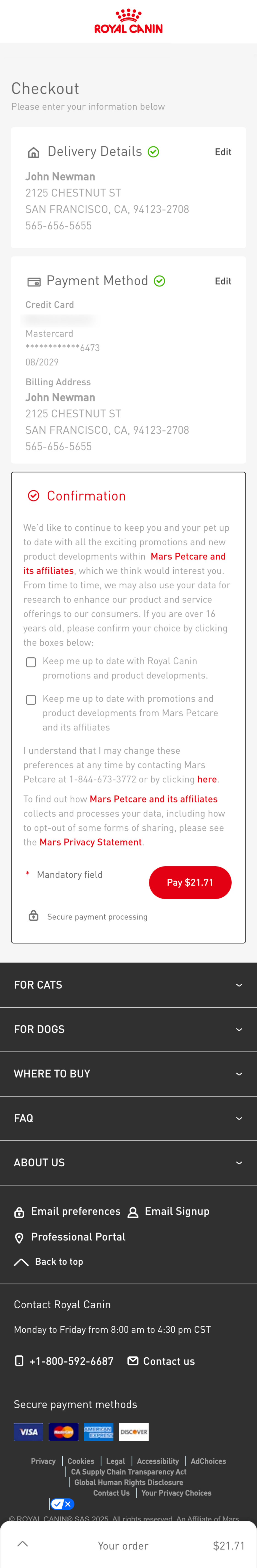 Mobile screenshot of Royal Canin