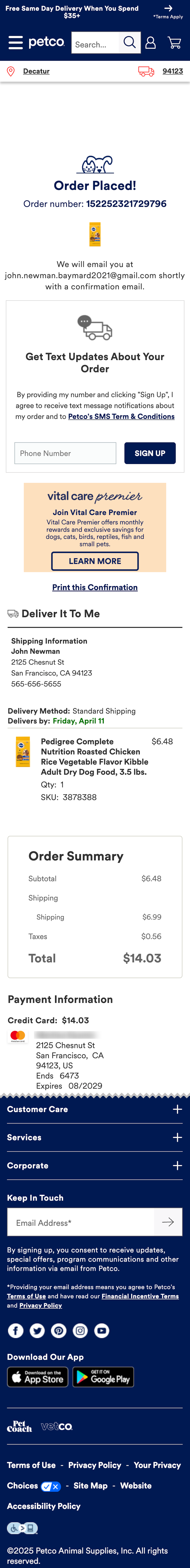 Mobile screenshot of Petco