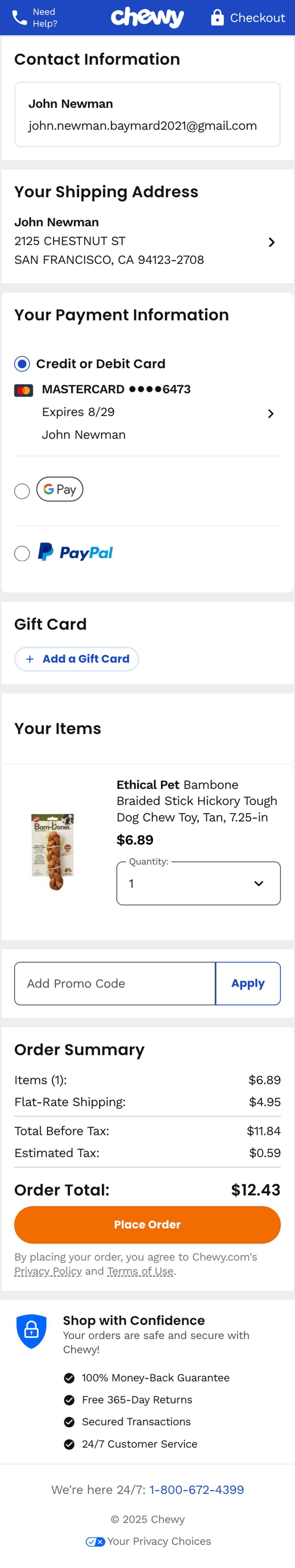 Mobile screenshot of Chewy