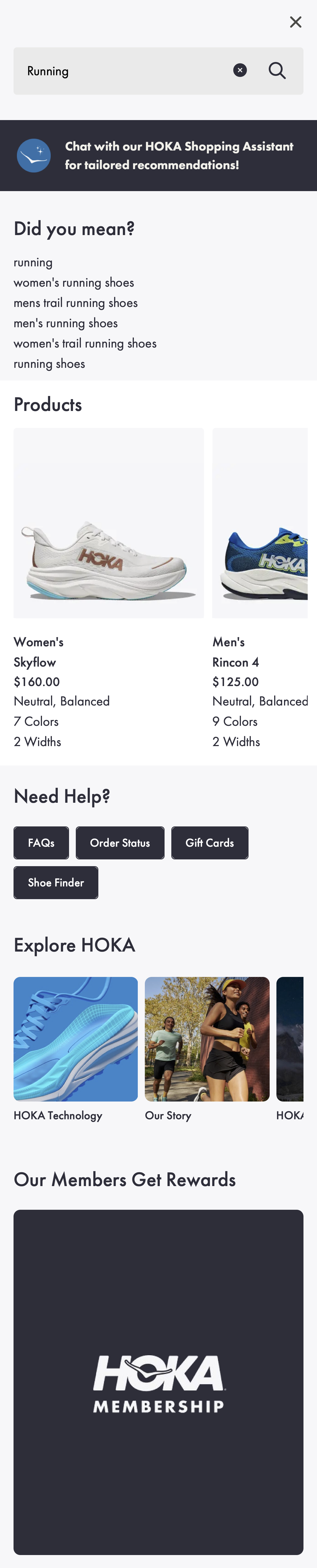 Mobile screenshot of Hoka