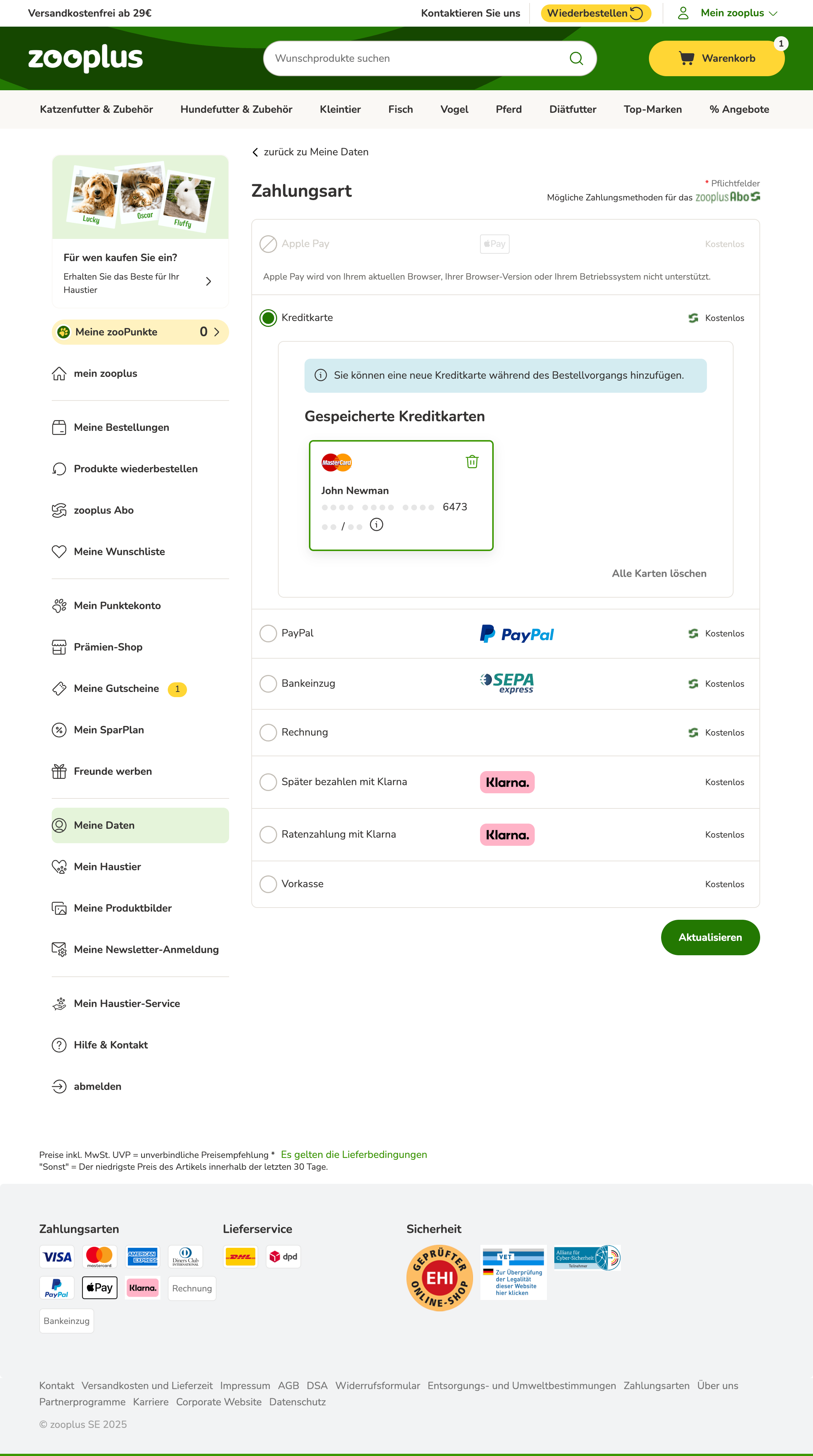 Desktop screenshot of Zooplus