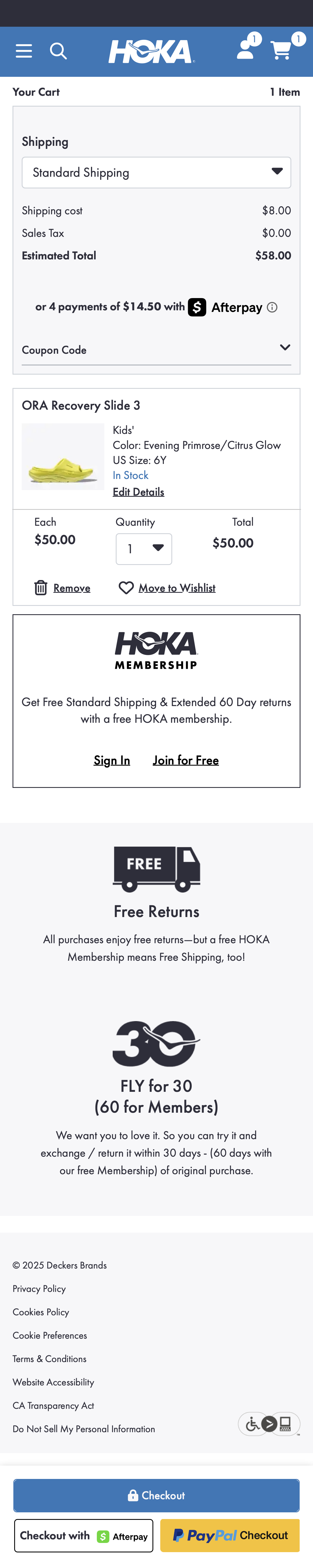 Mobile screenshot of Hoka