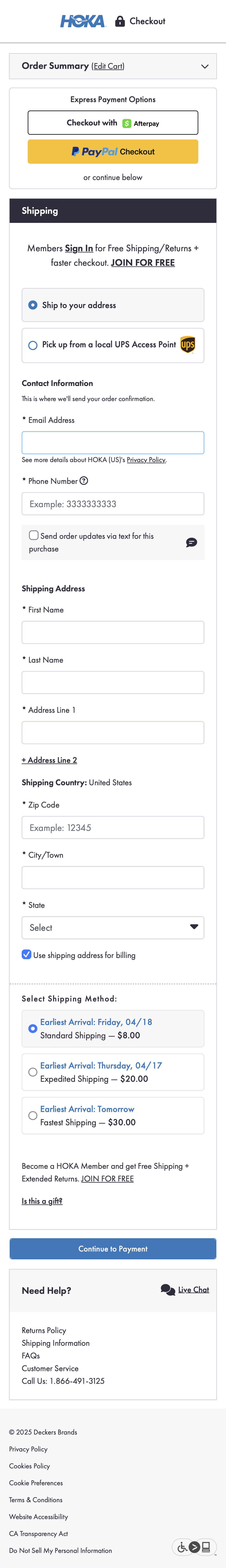 Mobile screenshot of Hoka