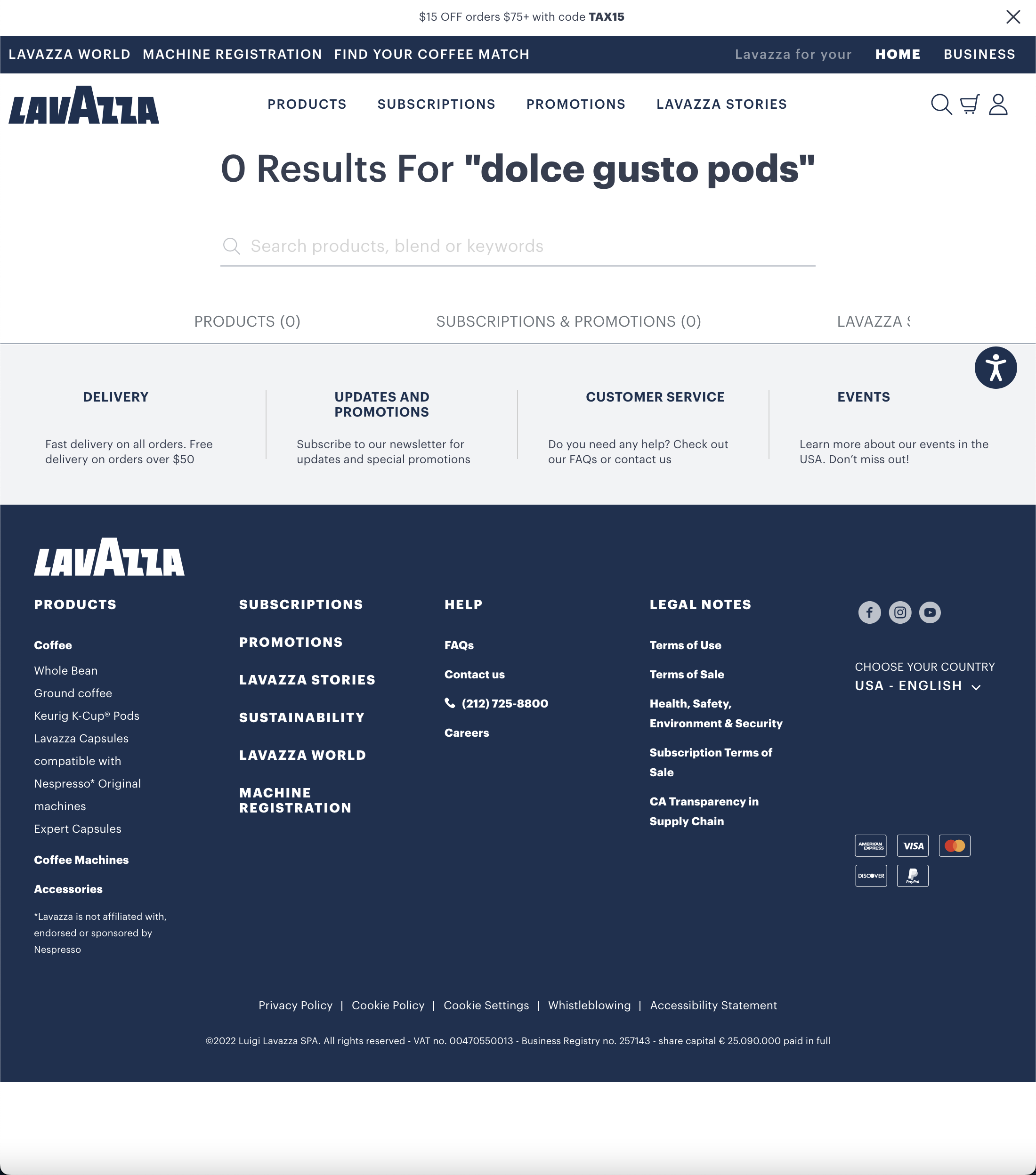 Desktop screenshot of Lavazza