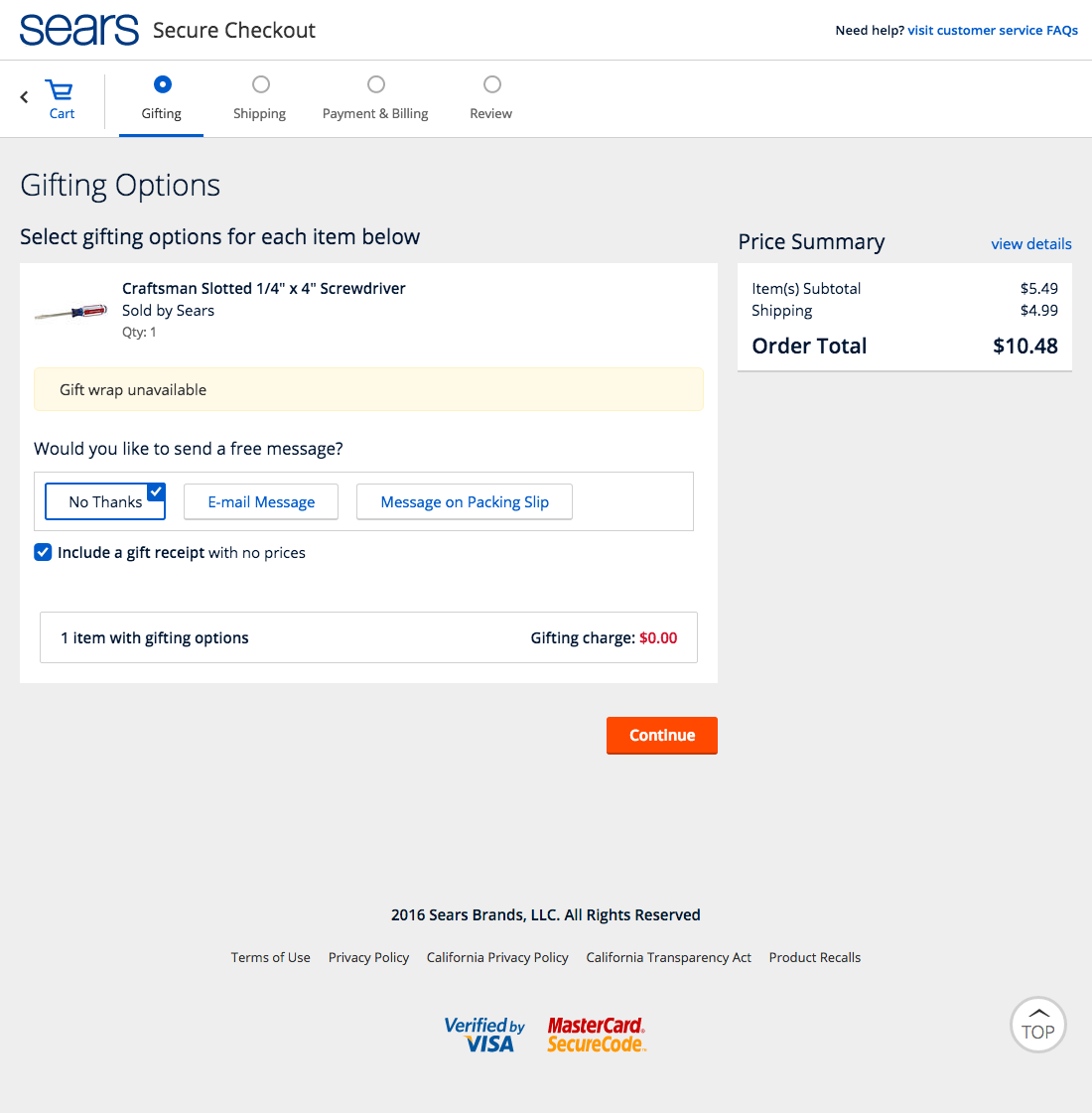 Desktop screenshot of Sears