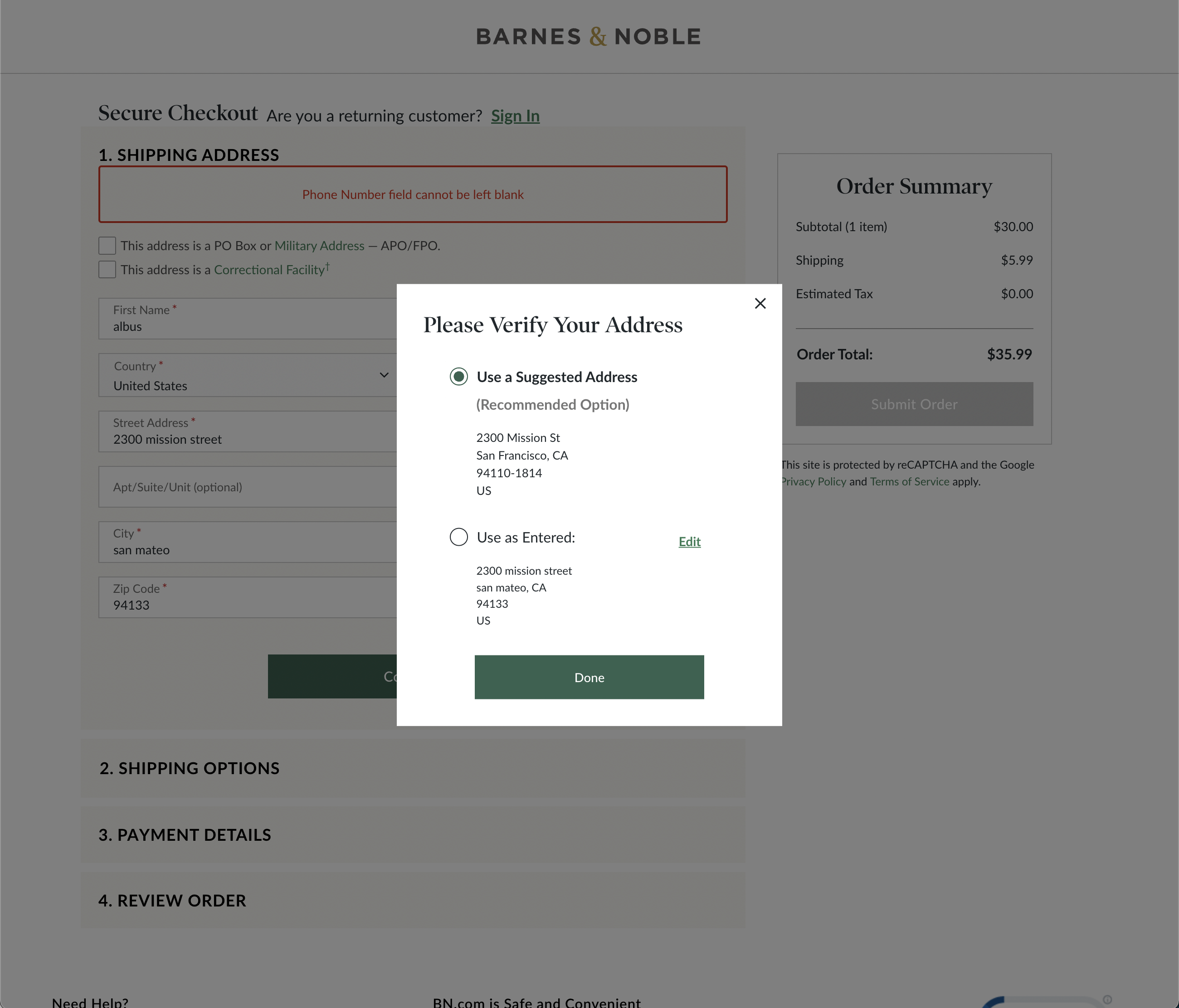 Desktop screenshot of Barnes & Noble