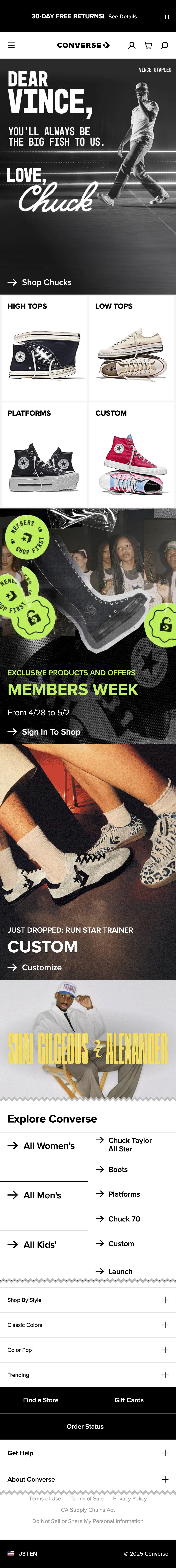 Mobile screenshot of Converse