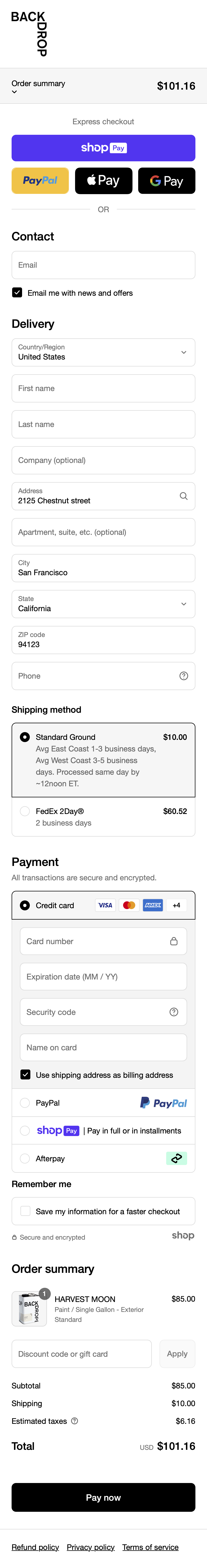 Mobile screenshot of Backdrop