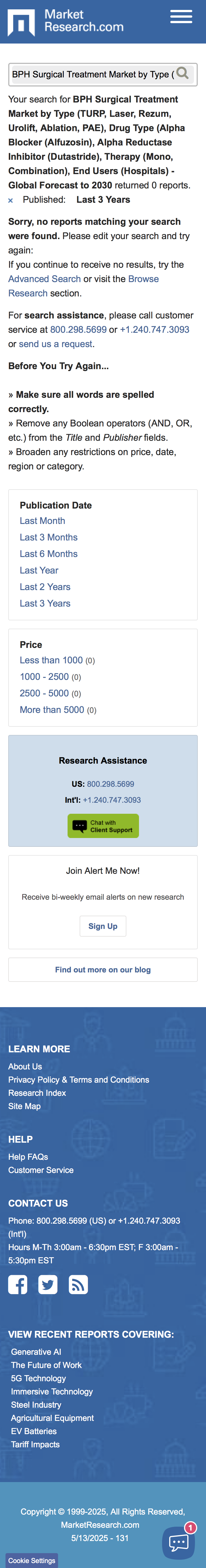 Mobile screenshot of Market Research