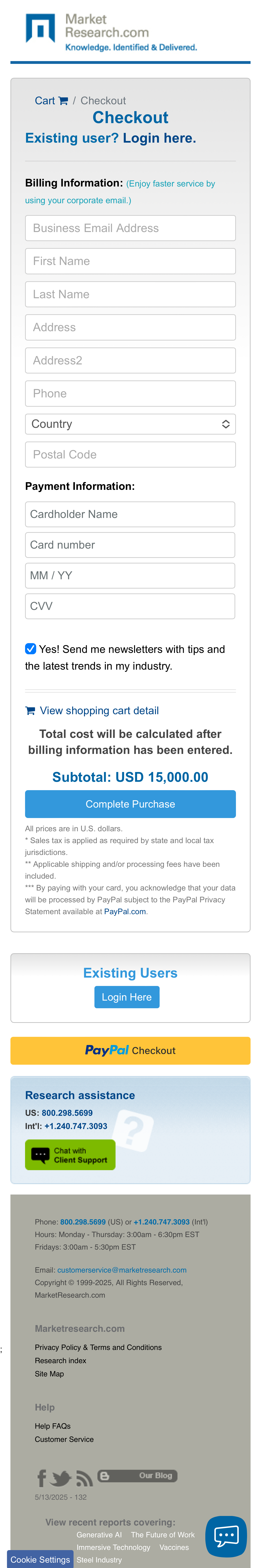 Mobile screenshot of Market Research