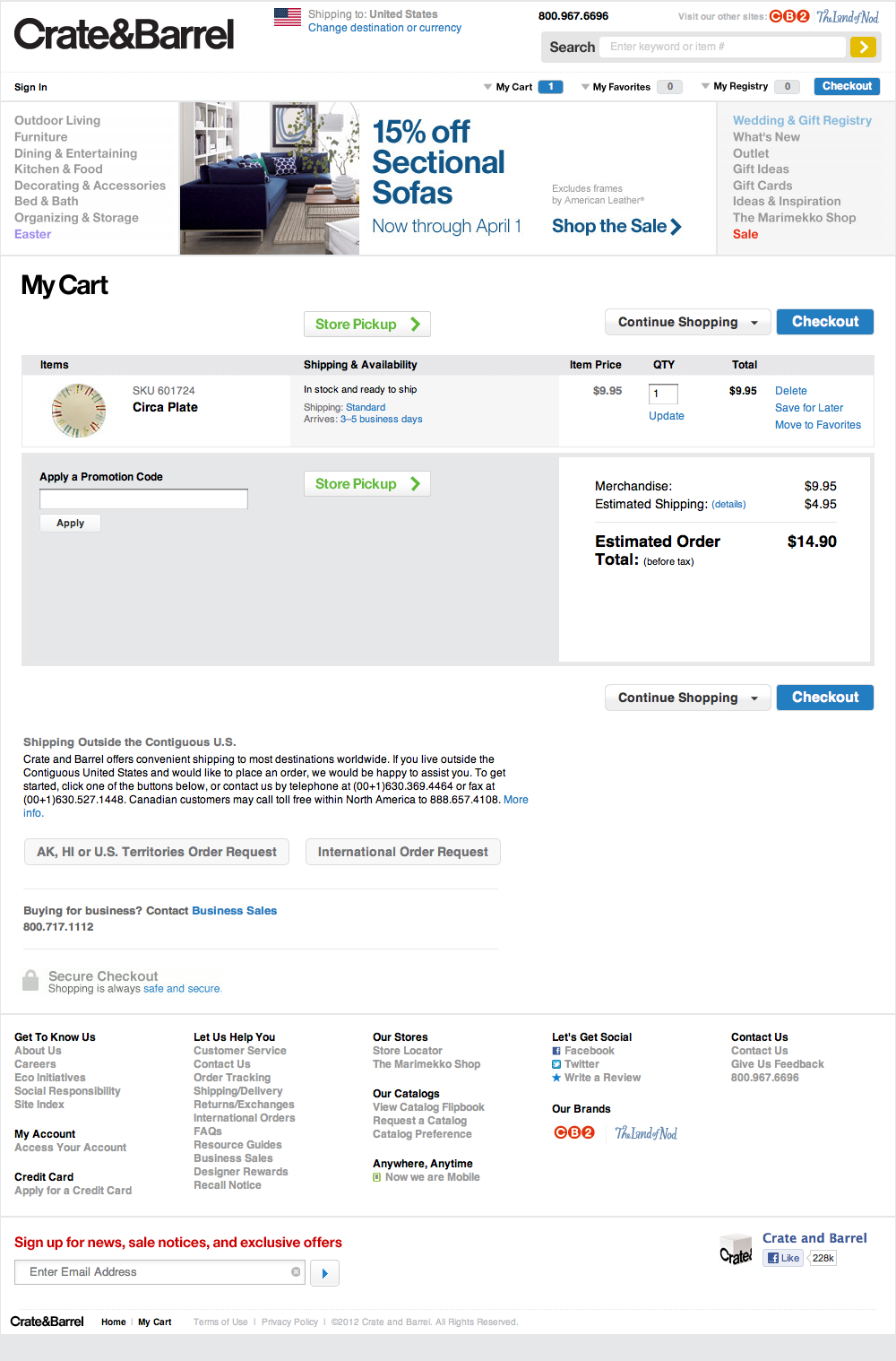 Desktop screenshot of Crate & Barrel