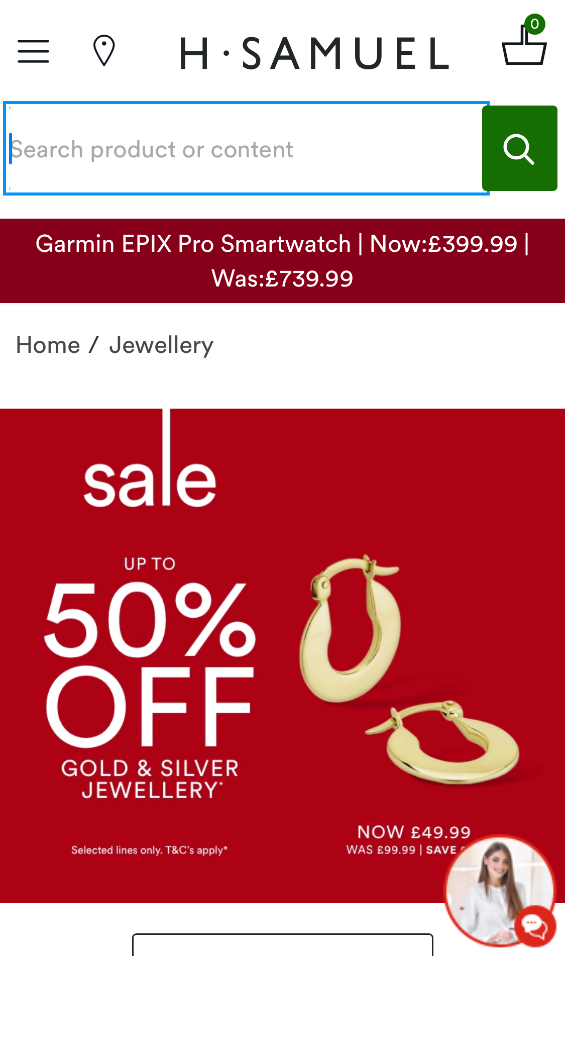 Mobile screenshot of H. Samuel