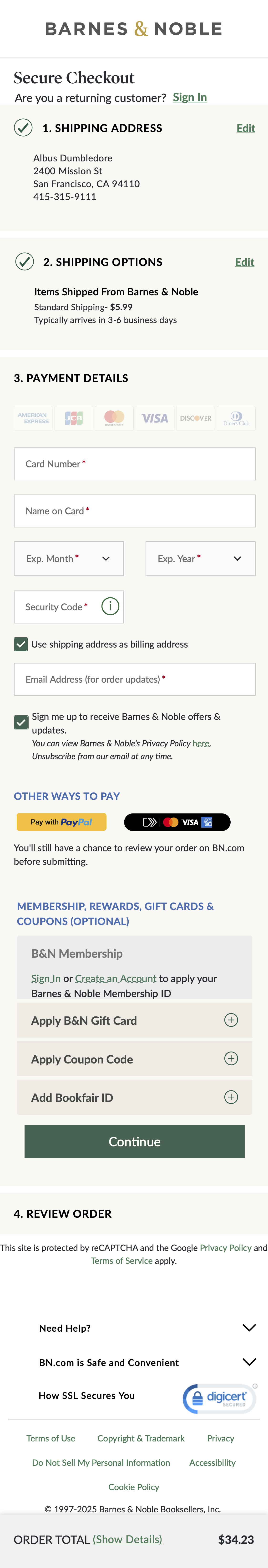 Mobile screenshot of Barnes & Noble