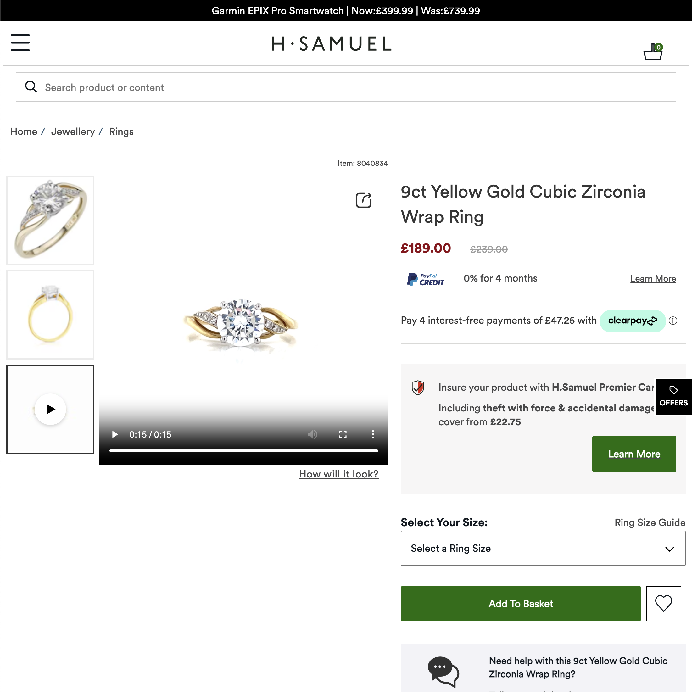 Desktop screenshot of H. Samuel