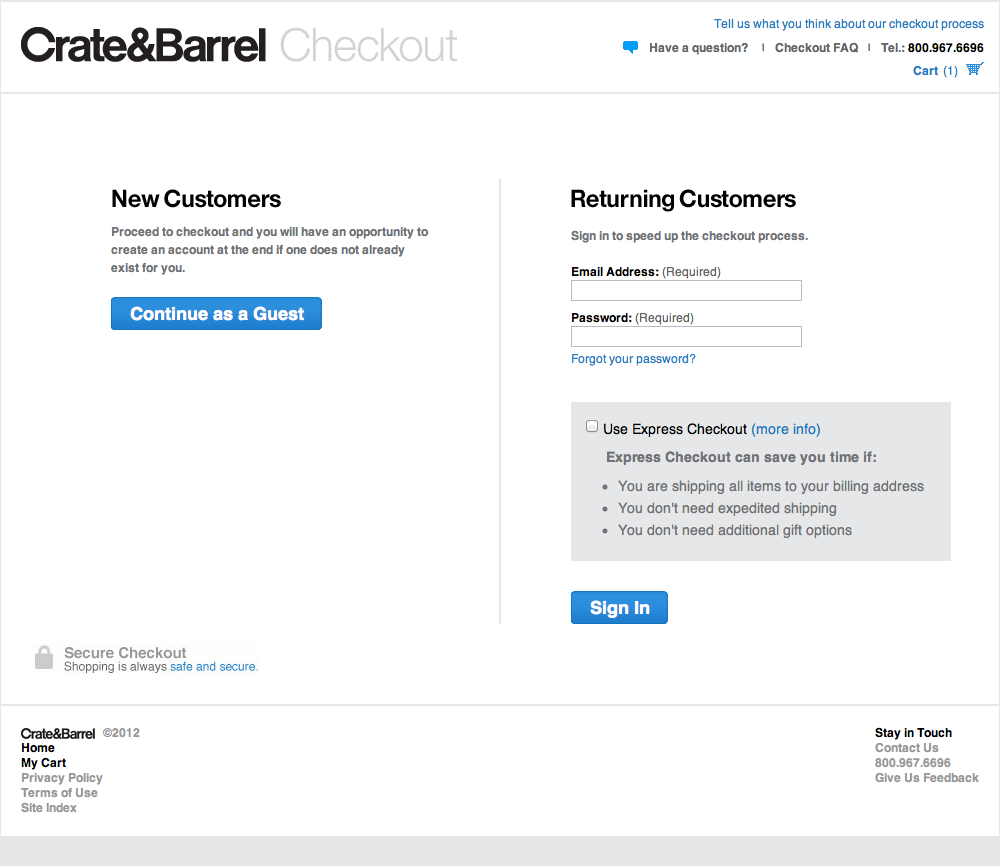 Desktop screenshot of Crate & Barrel