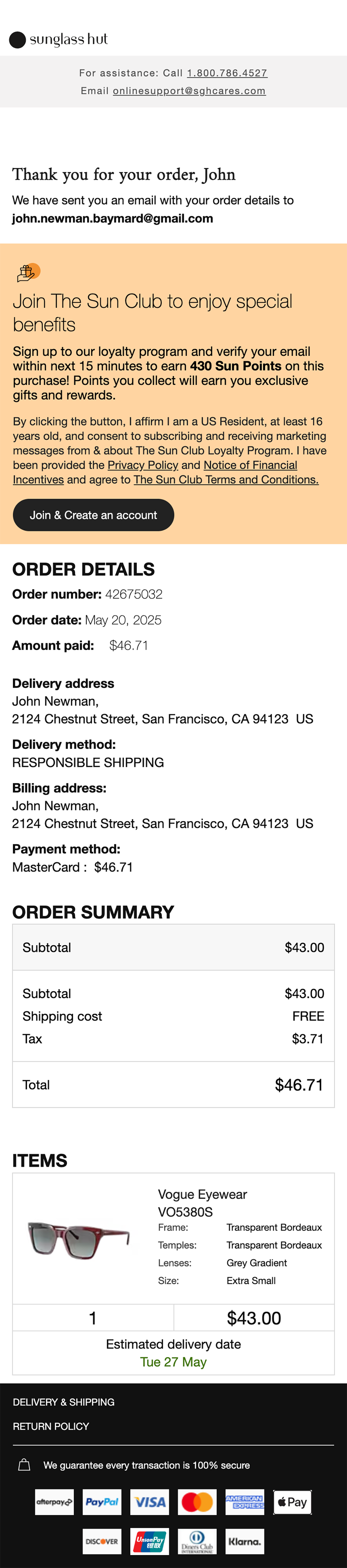 Mobile screenshot of Sunglass Hut