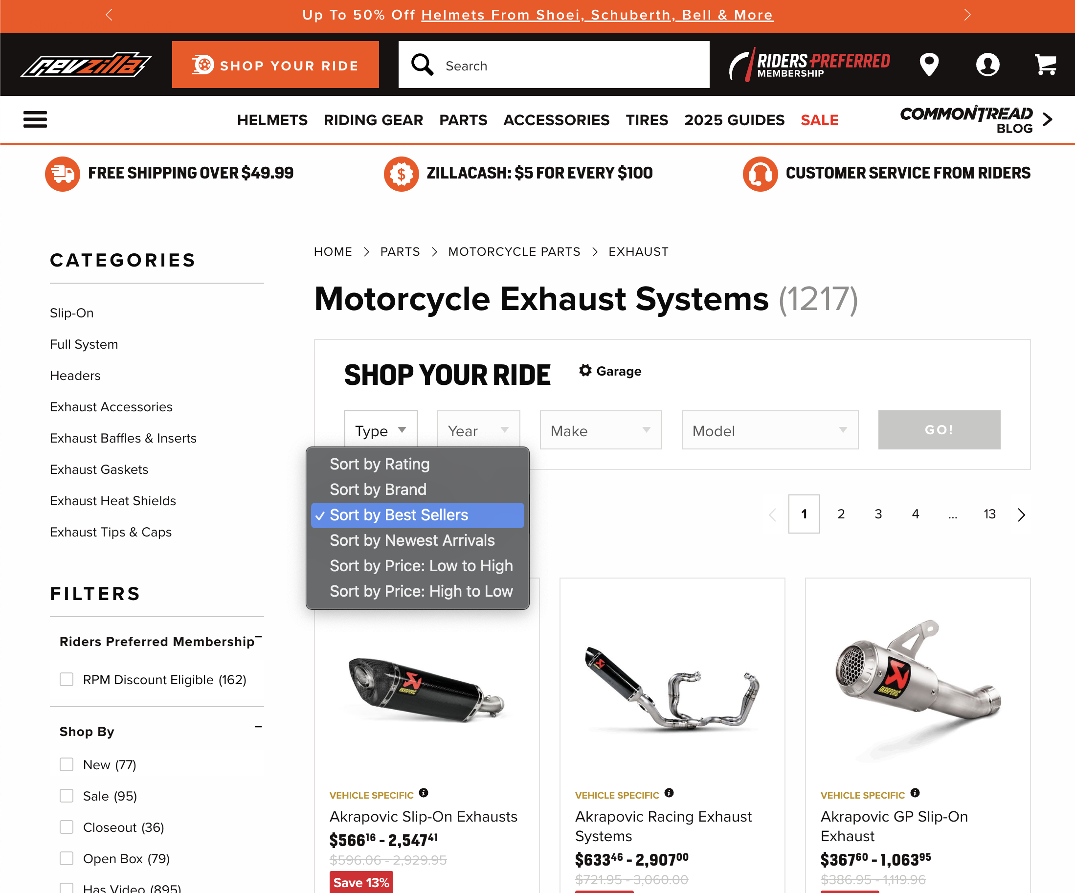 Desktop screenshot of RevZilla