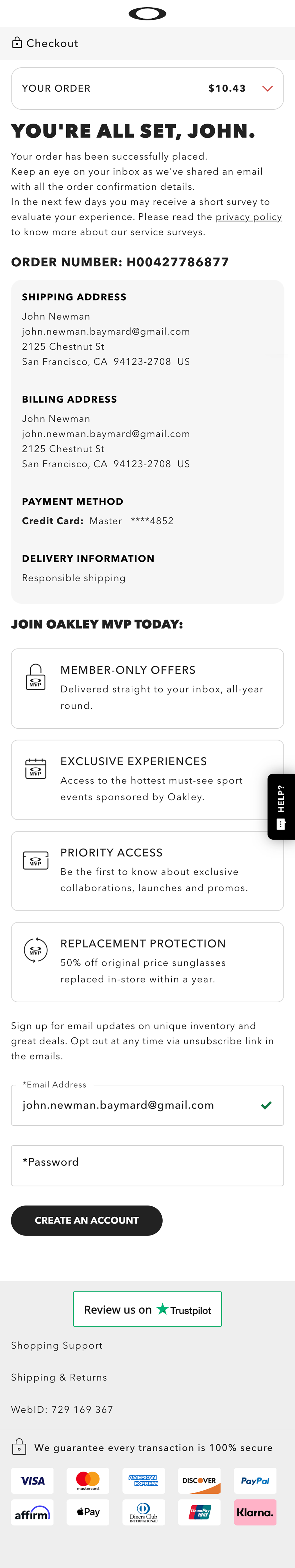 Mobile screenshot of Oakley