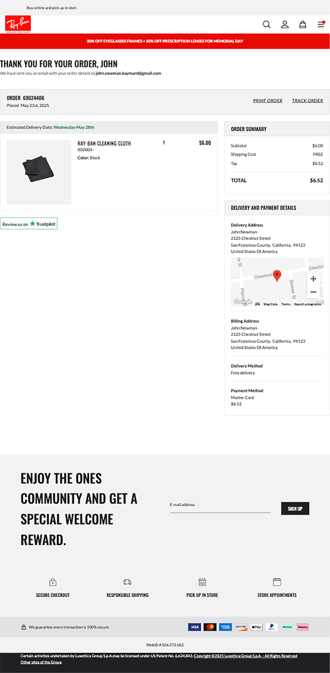 Mobile screenshot of Ray-Ban