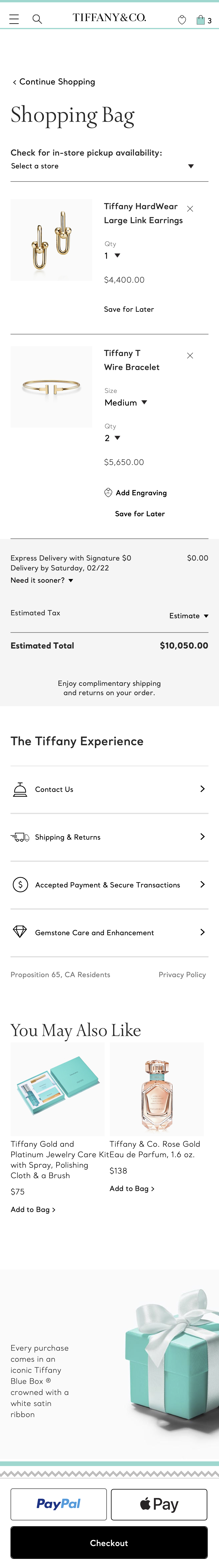 Mobile screenshot of Tiffany